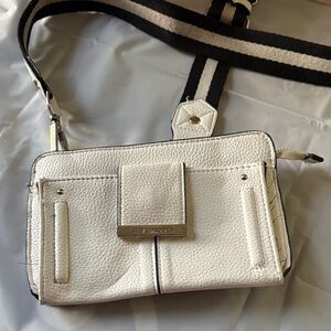 Steve Madden Cream Crossbody Bag with Black Strap